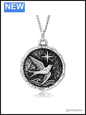 925 Sterling Silver Bird North Star Talisman Pendant Necklace 20 In